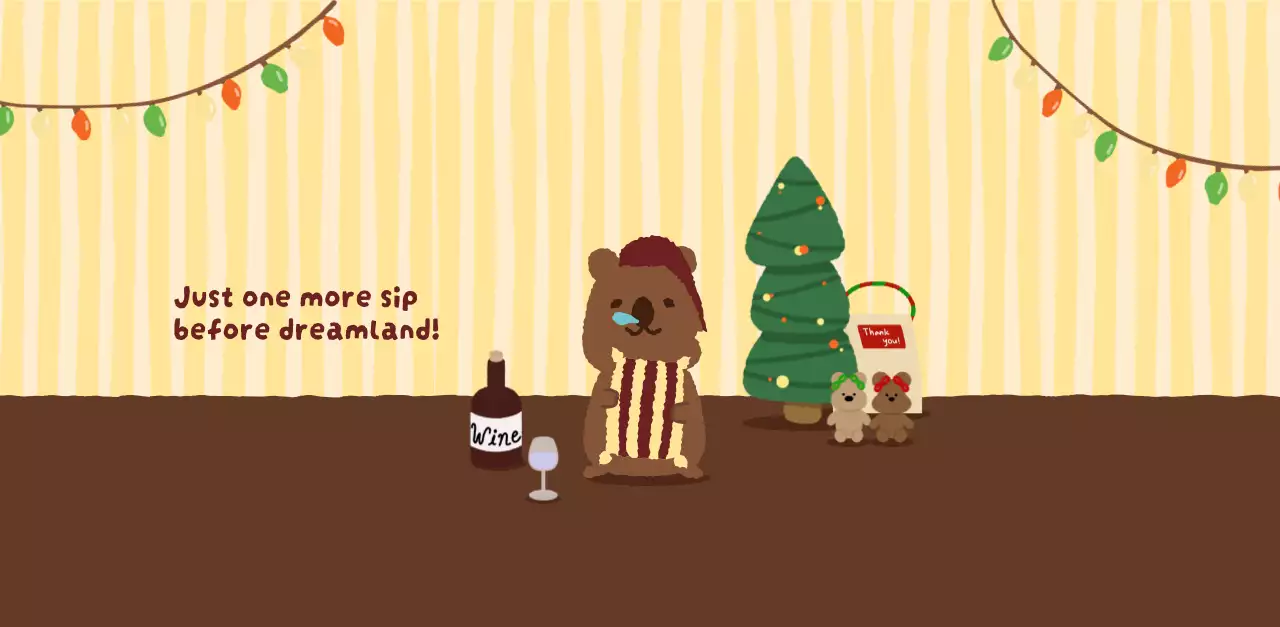 갈색 아기자기한 달력 캘린더