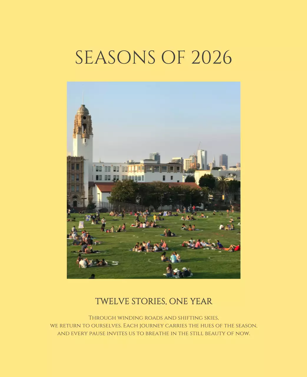 노랑 모던 풍경 엽서