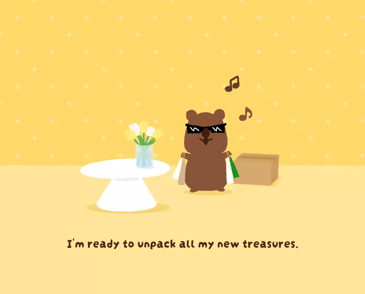 갈색 아기자기한 달력 캘린더