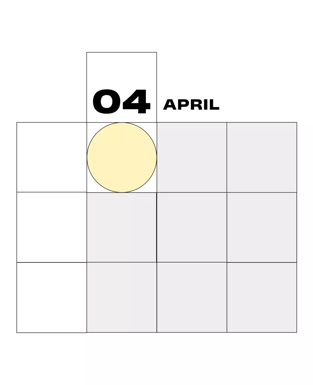 노랑 심플 달력 캘린더