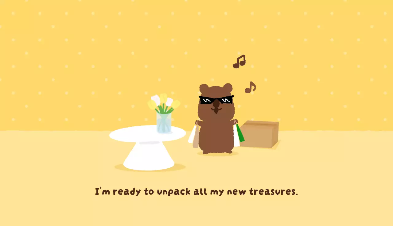 갈색 아기자기한 달력 캘린더