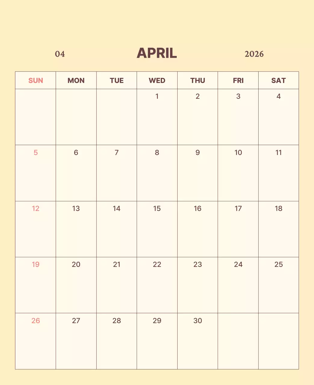 하늘색 모던 캘린더 달력