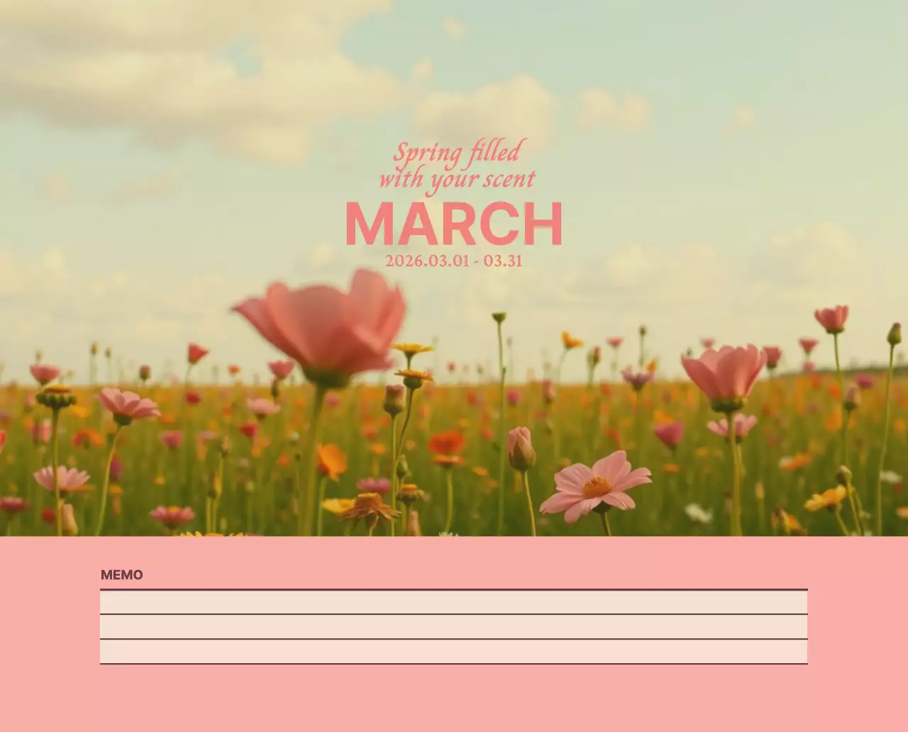 하늘색 모던 캘린더 광고