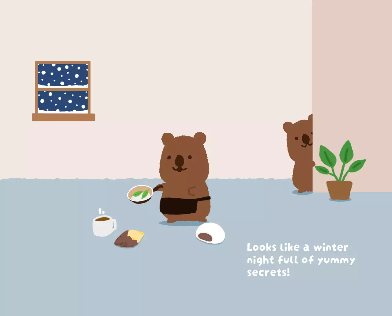 갈색 아기자기한 달력 캘린더