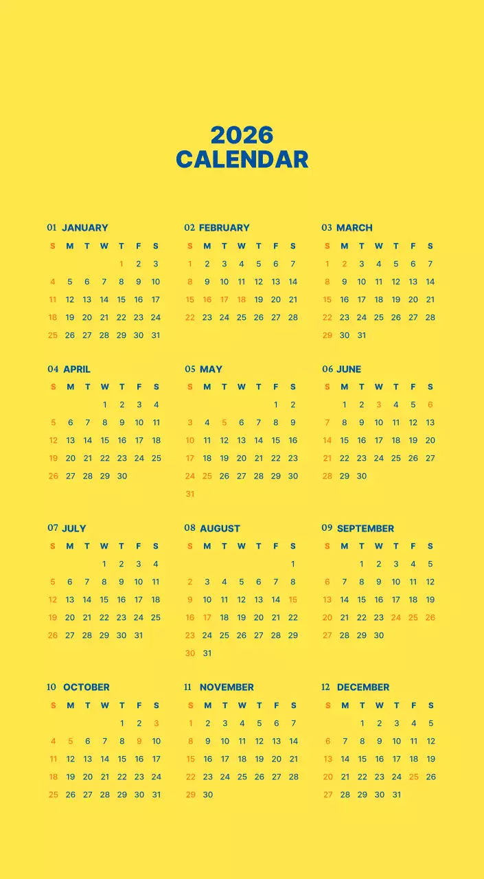 하늘색 심플 커플 달력