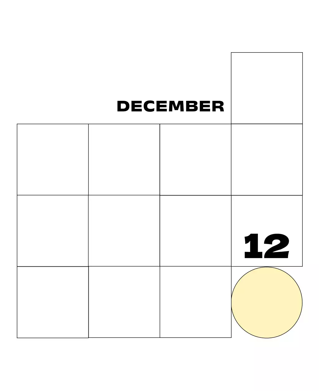 노랑 심플 달력 캘린더