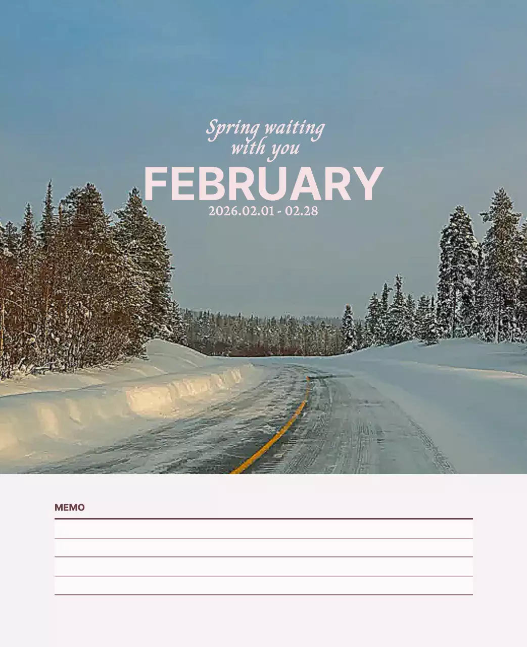 하늘색 모던 캘린더 달력