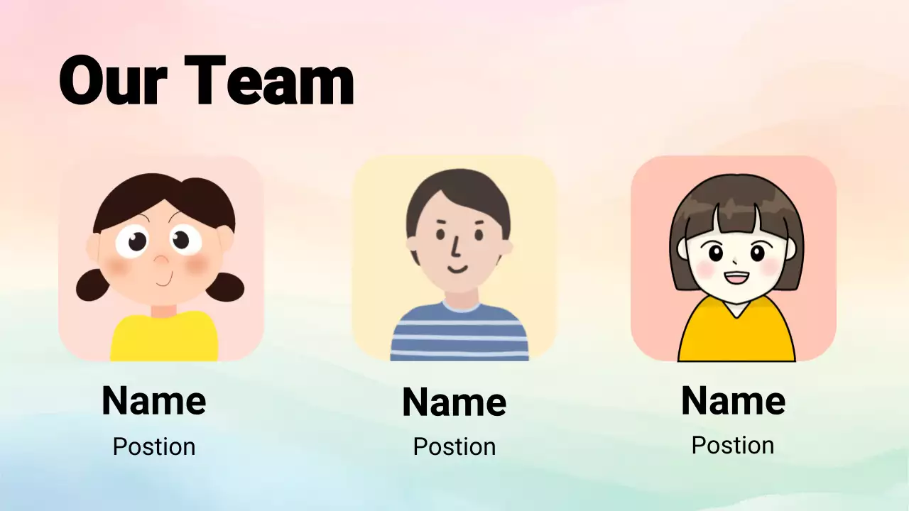 Rainbow playful presentation layout