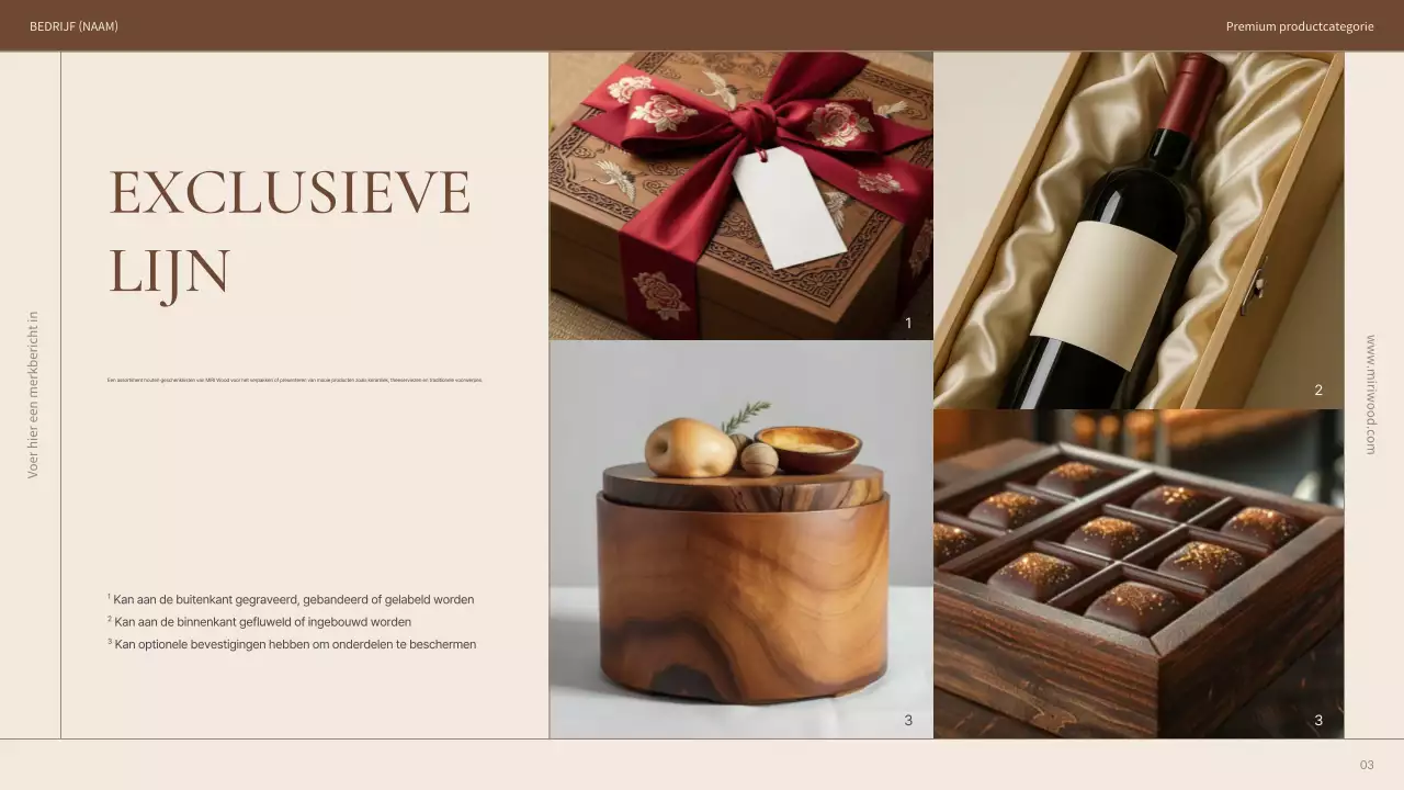 Introductie van beige moderne houtproducten