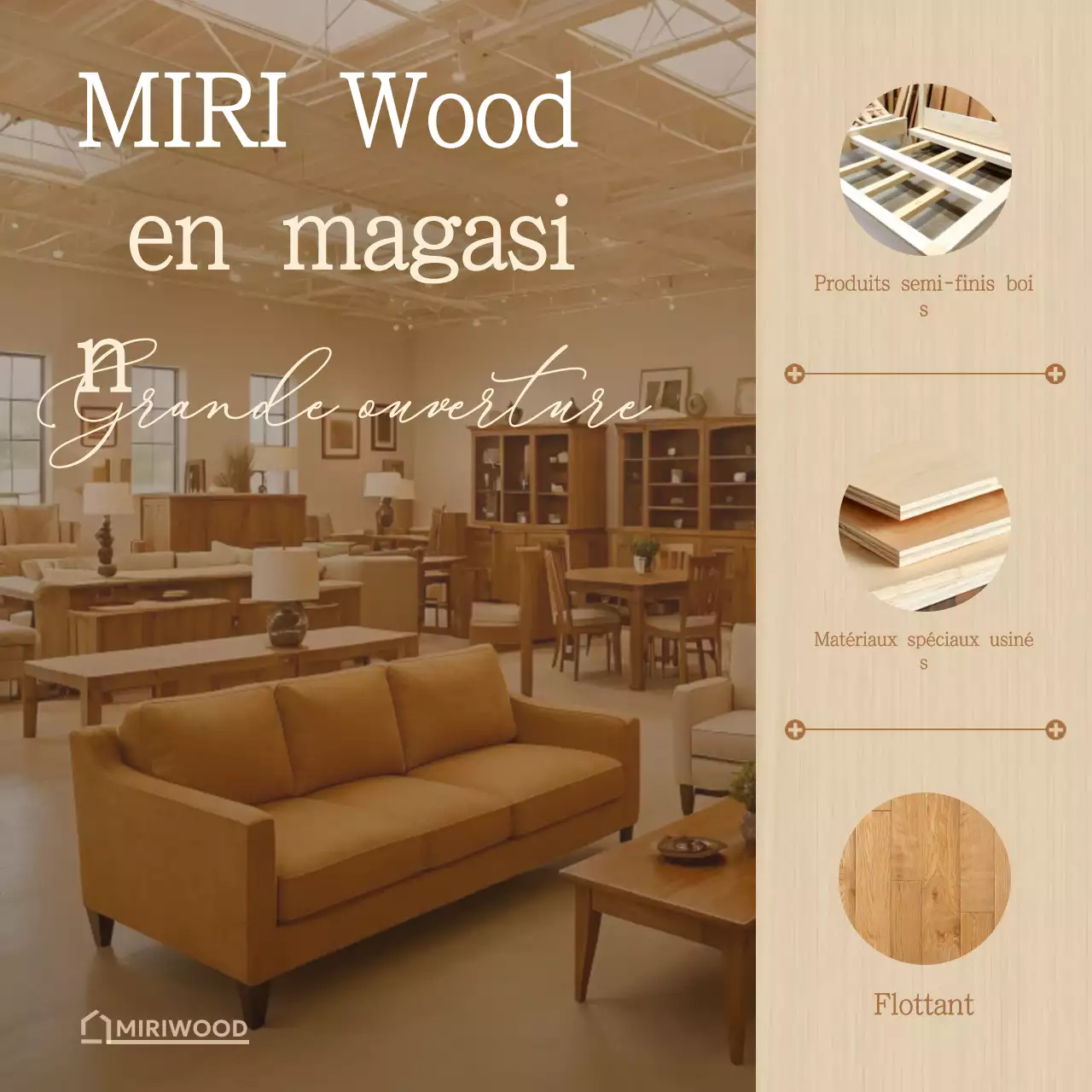 Meubles modernes beiges ouverts