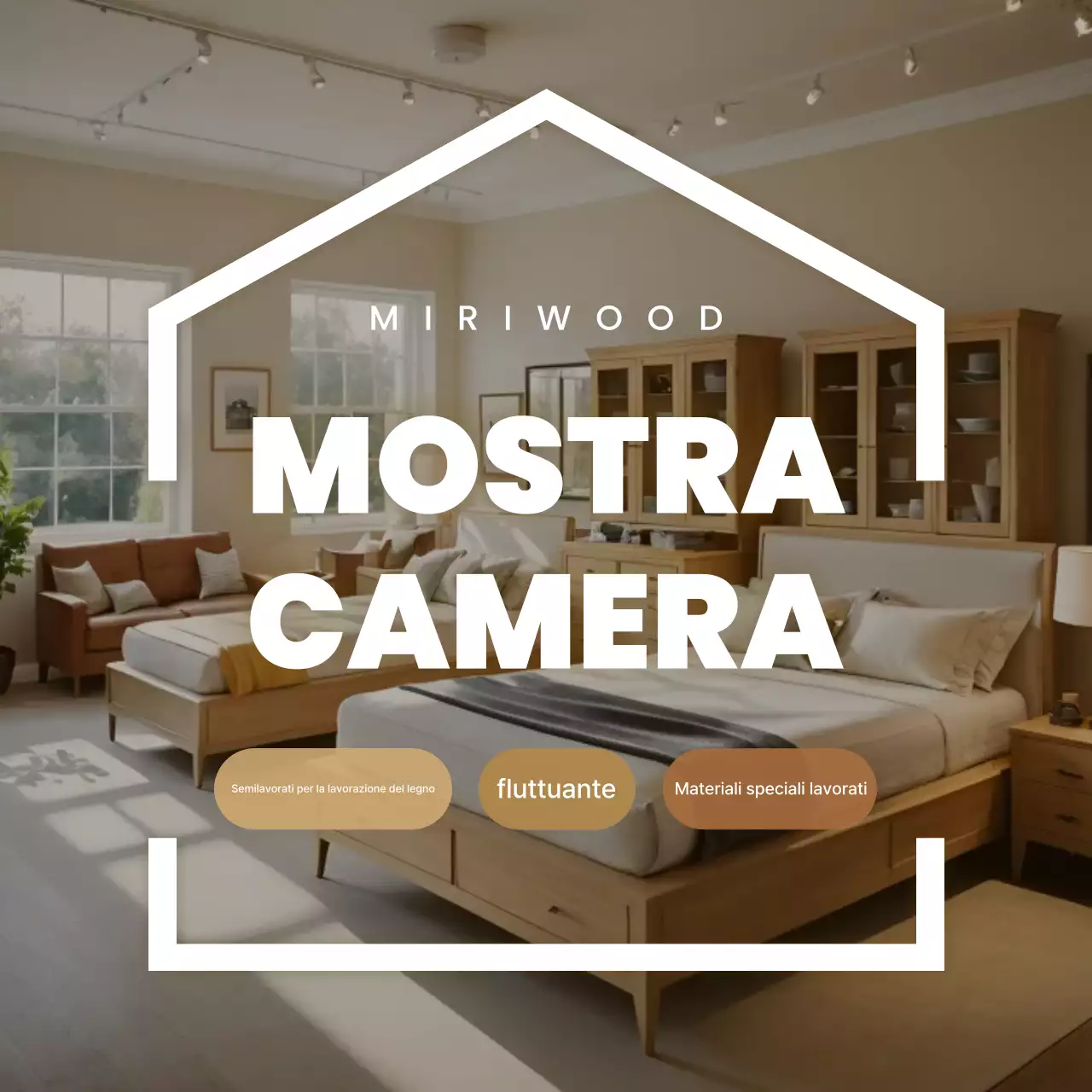 Mostra di mobili moderni beige