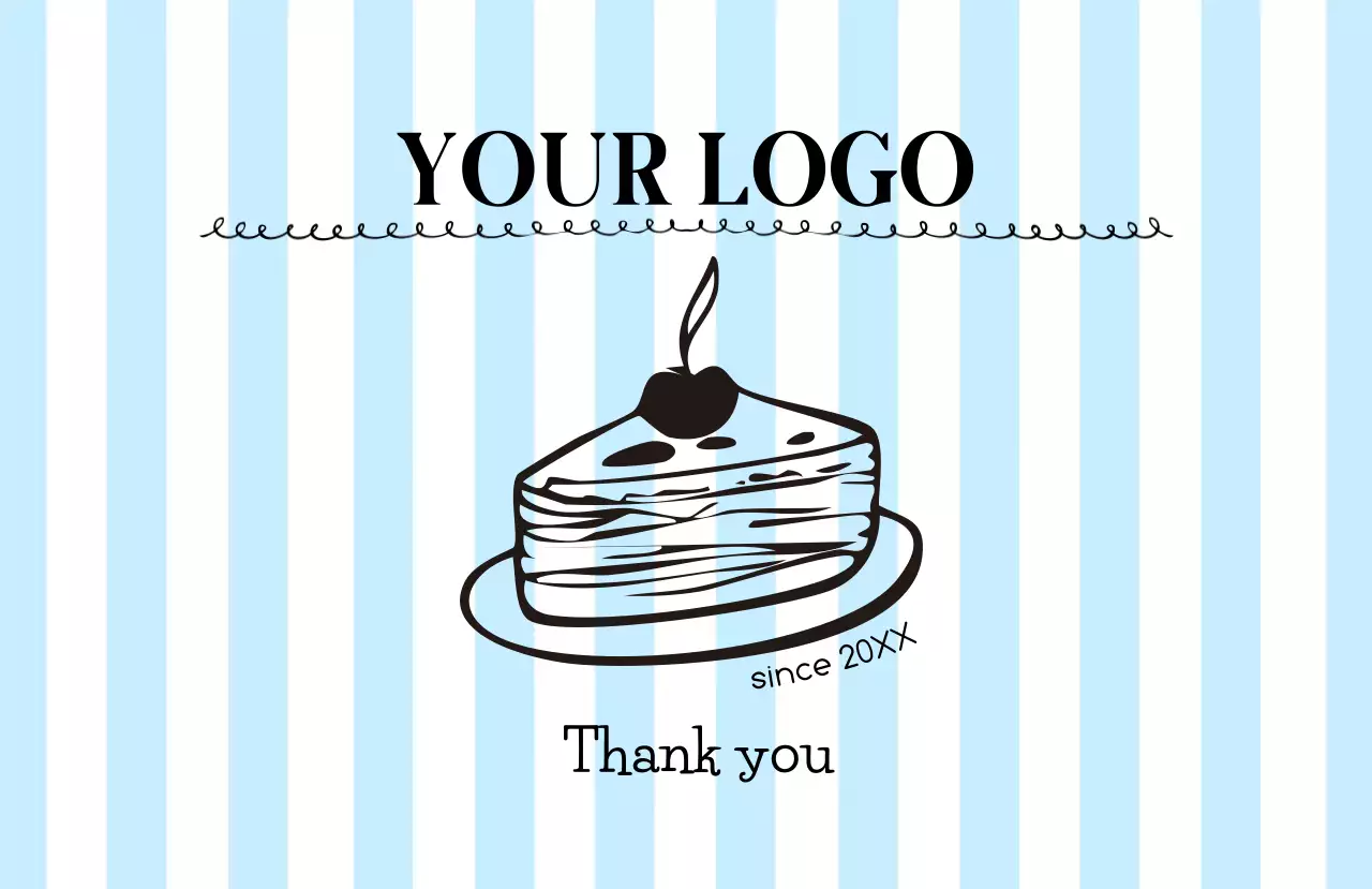 水色 シンプル ベーカリー カード イラスト