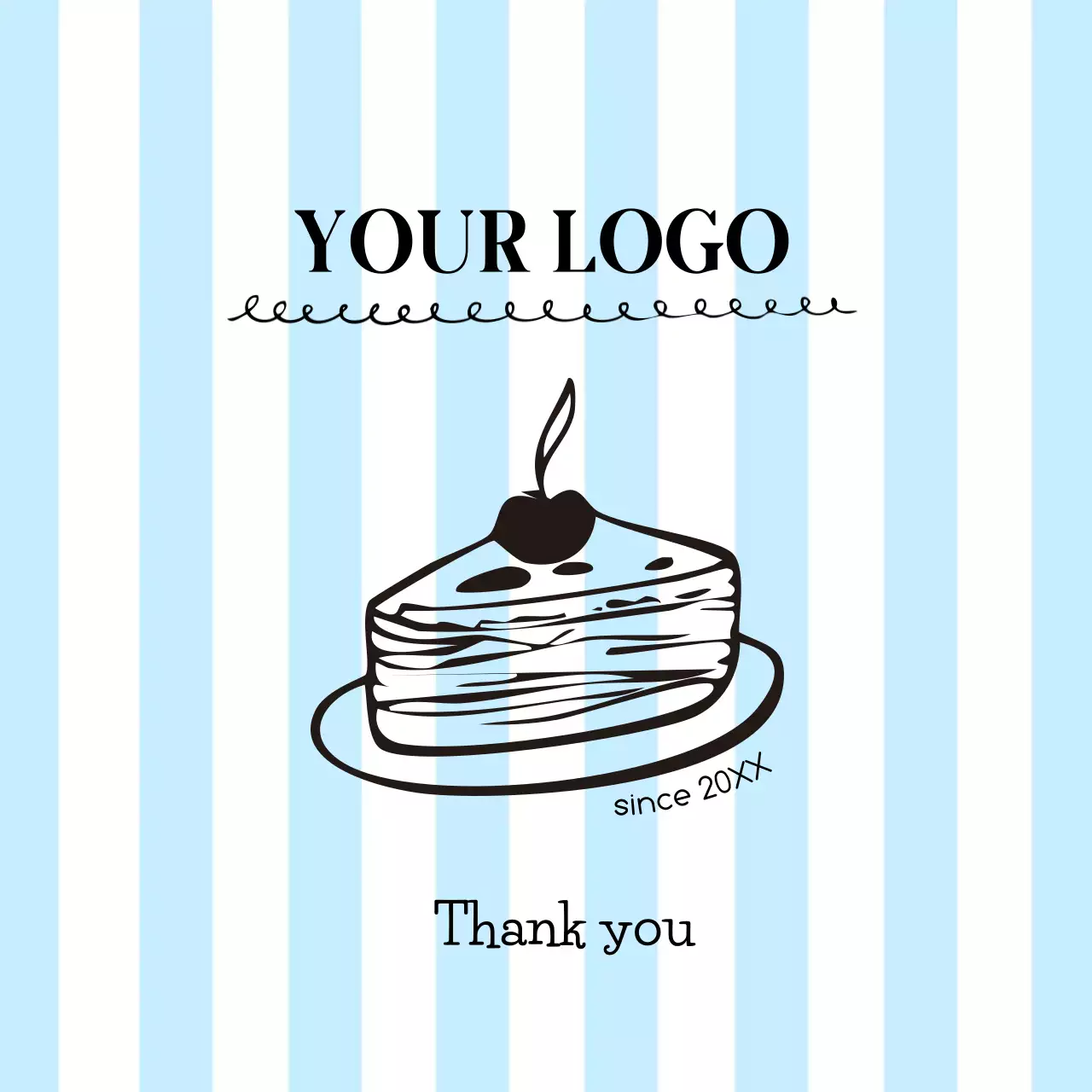 水色 シンプル スイーツ ラベル イラスト