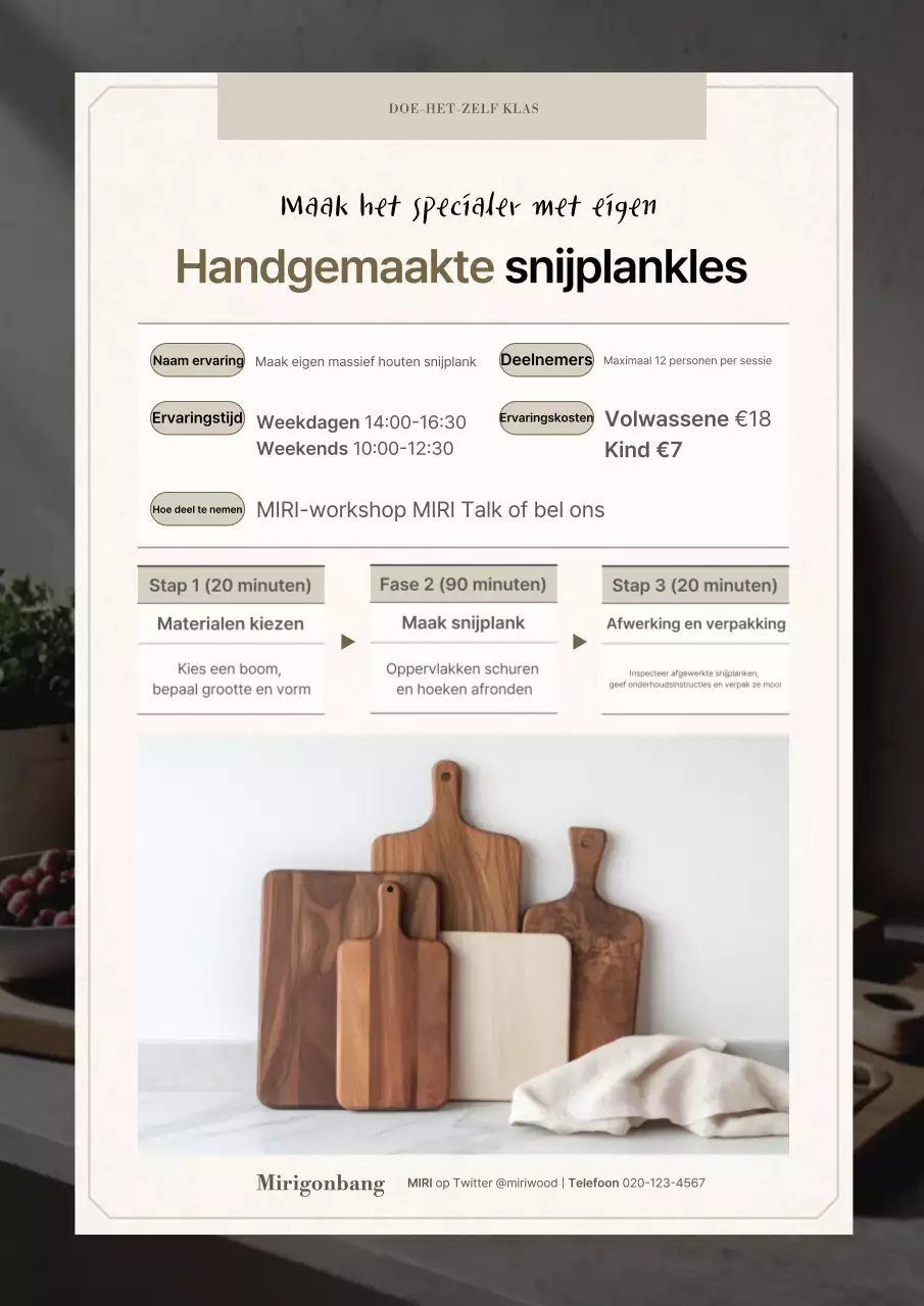 Beige Clean Craft Experience-gids