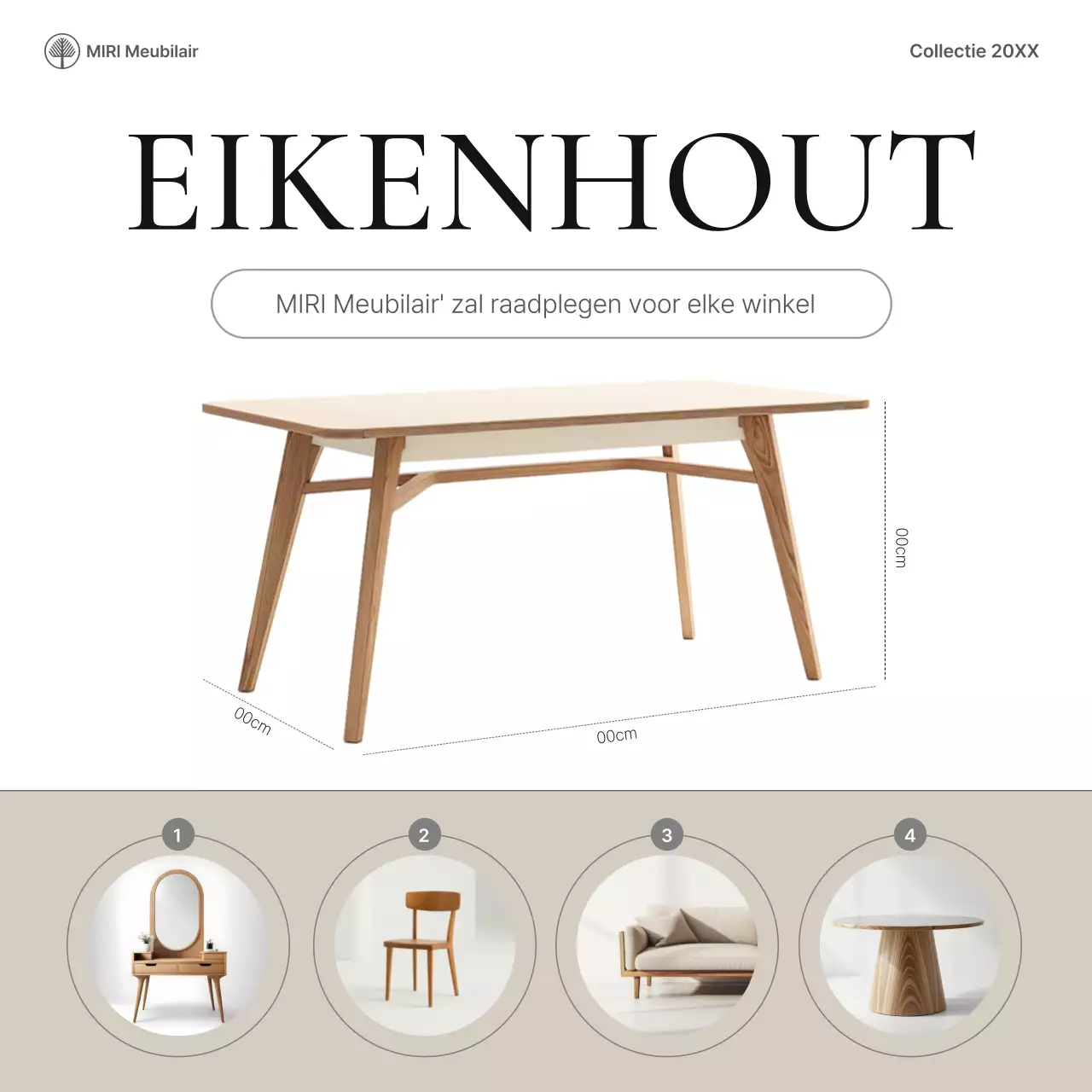 Beige moderne meubeladvertentie