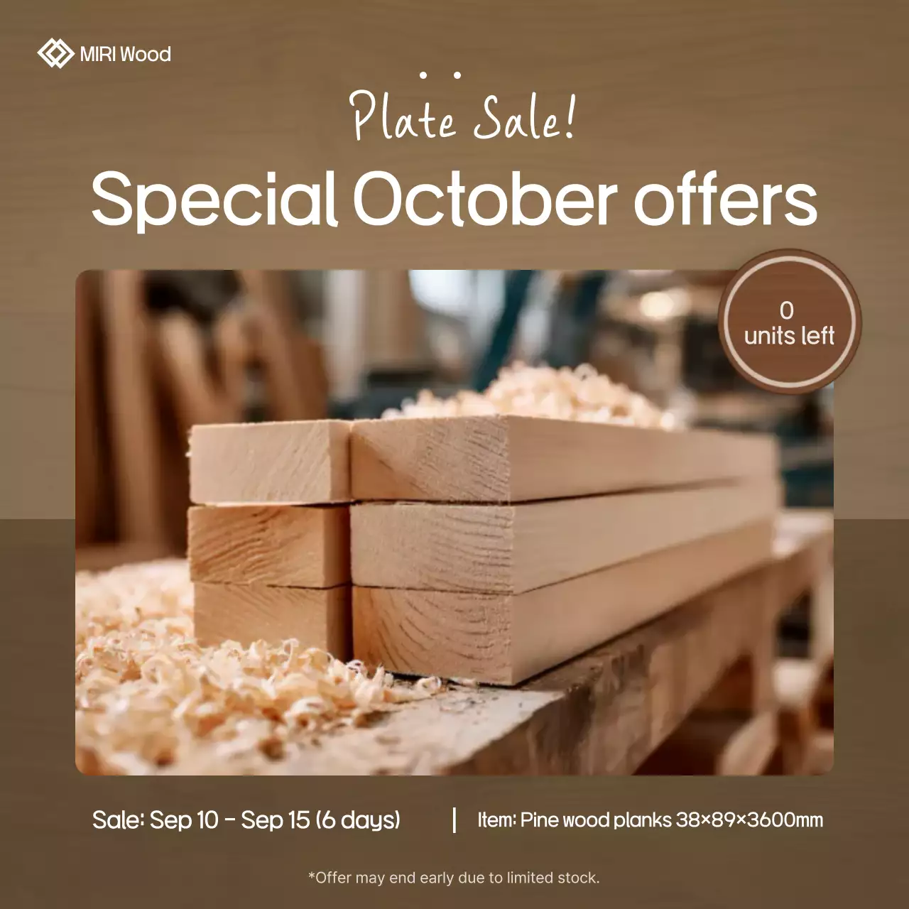 Penjualan Kayu Dasar Coklat