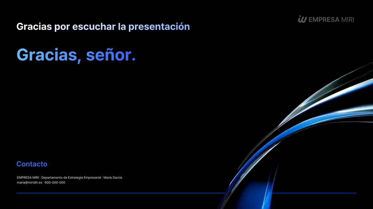 Propuesta de presentación empresarial moderna en negro
