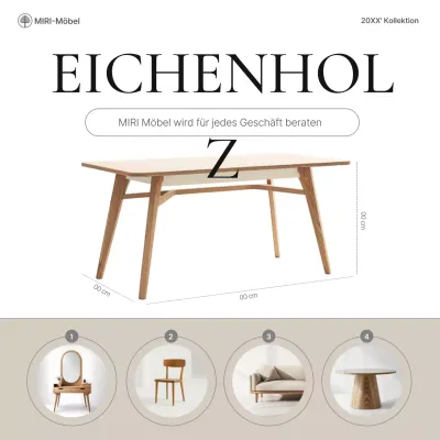 Werbung für moderne Möbel in Beige