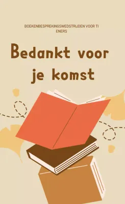 Beige Eenvoudige Leeswedstrijd Bedankt