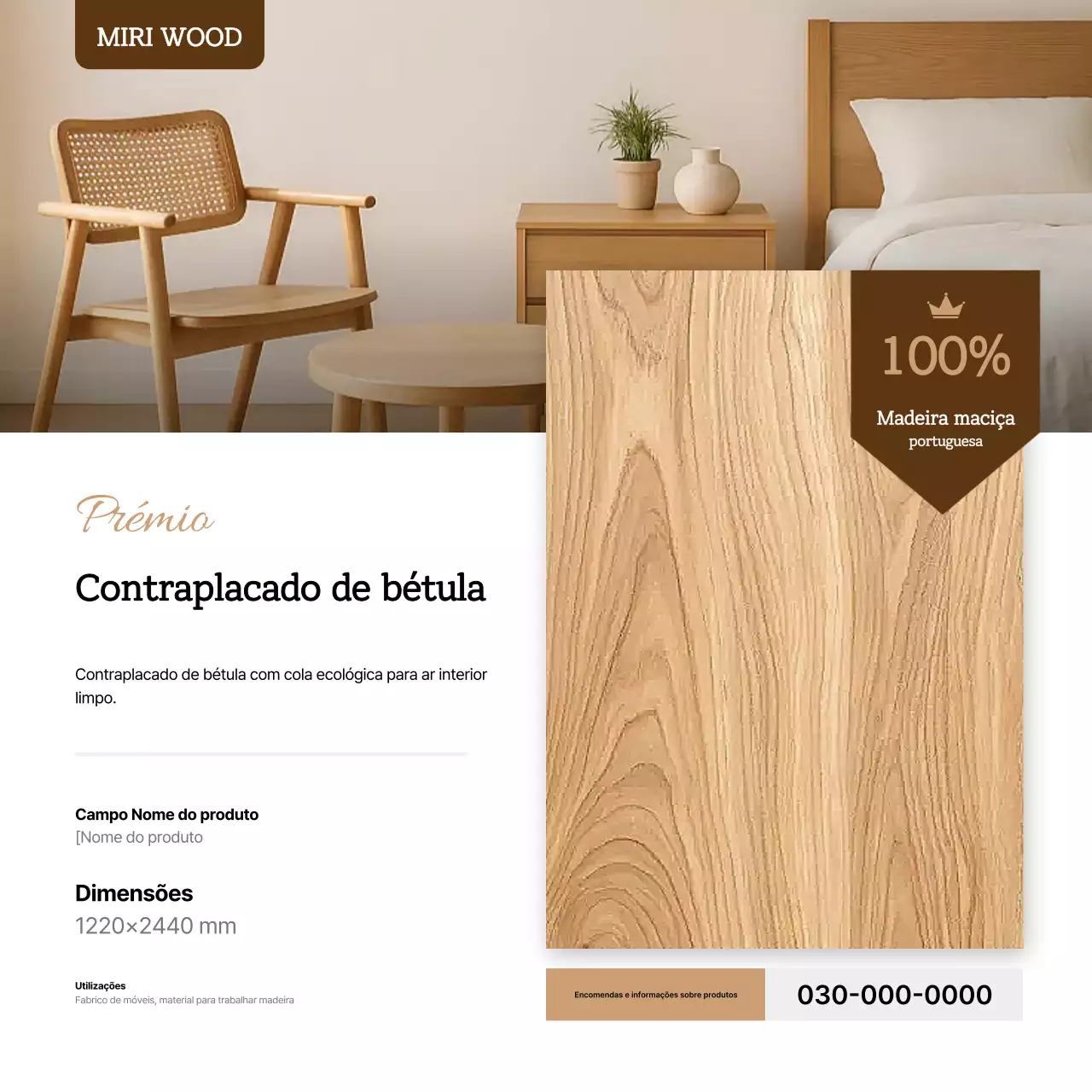 Anúncio de fabricação de móveis modernos bege