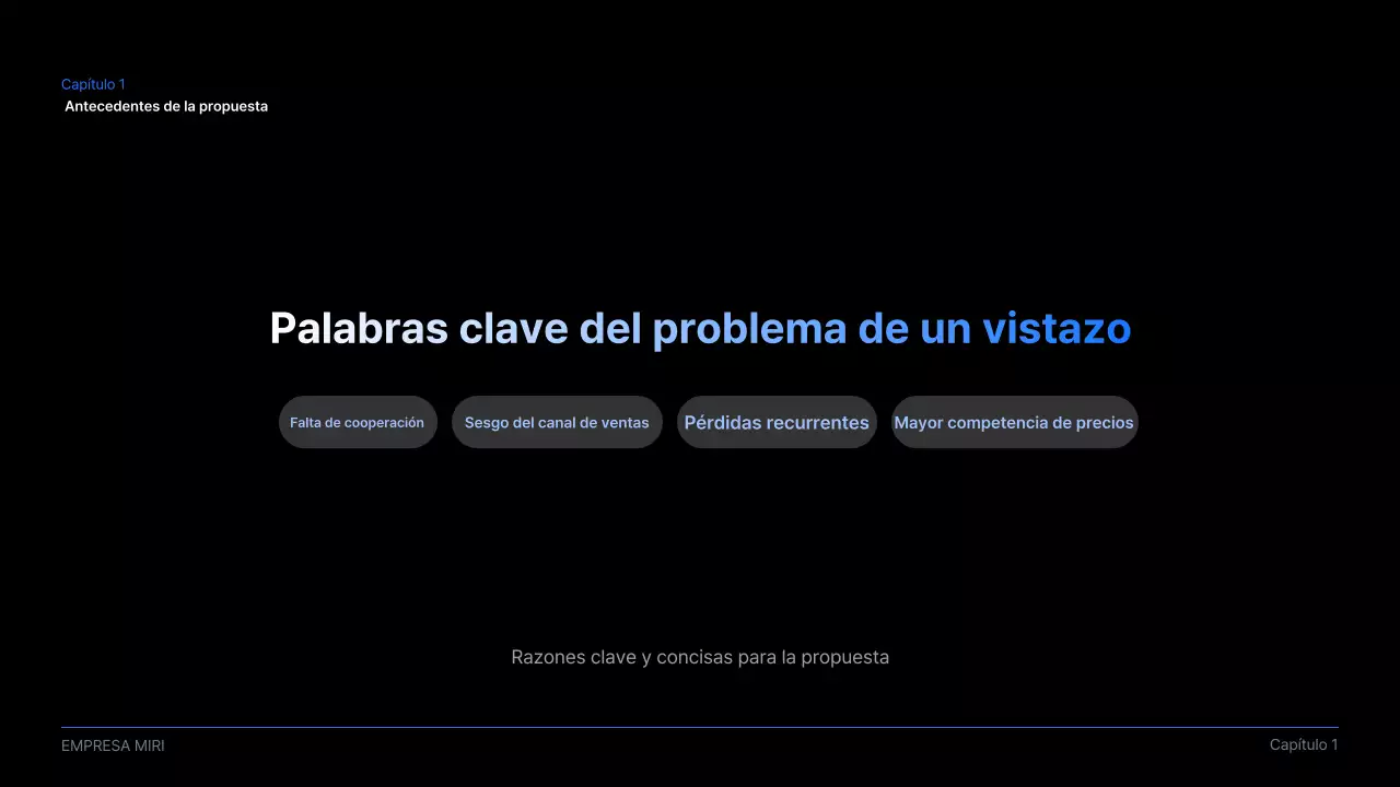 Propuesta de presentación empresarial moderna en negro