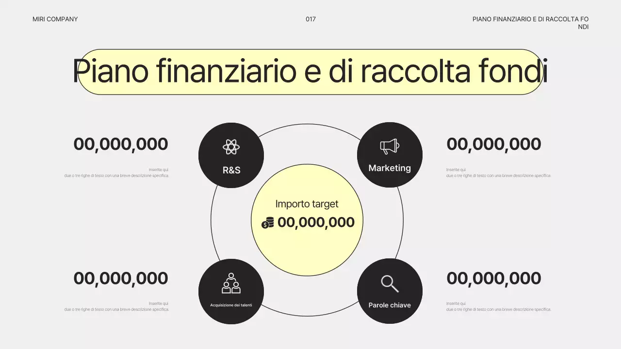 Piano aziendale semplice e grigio