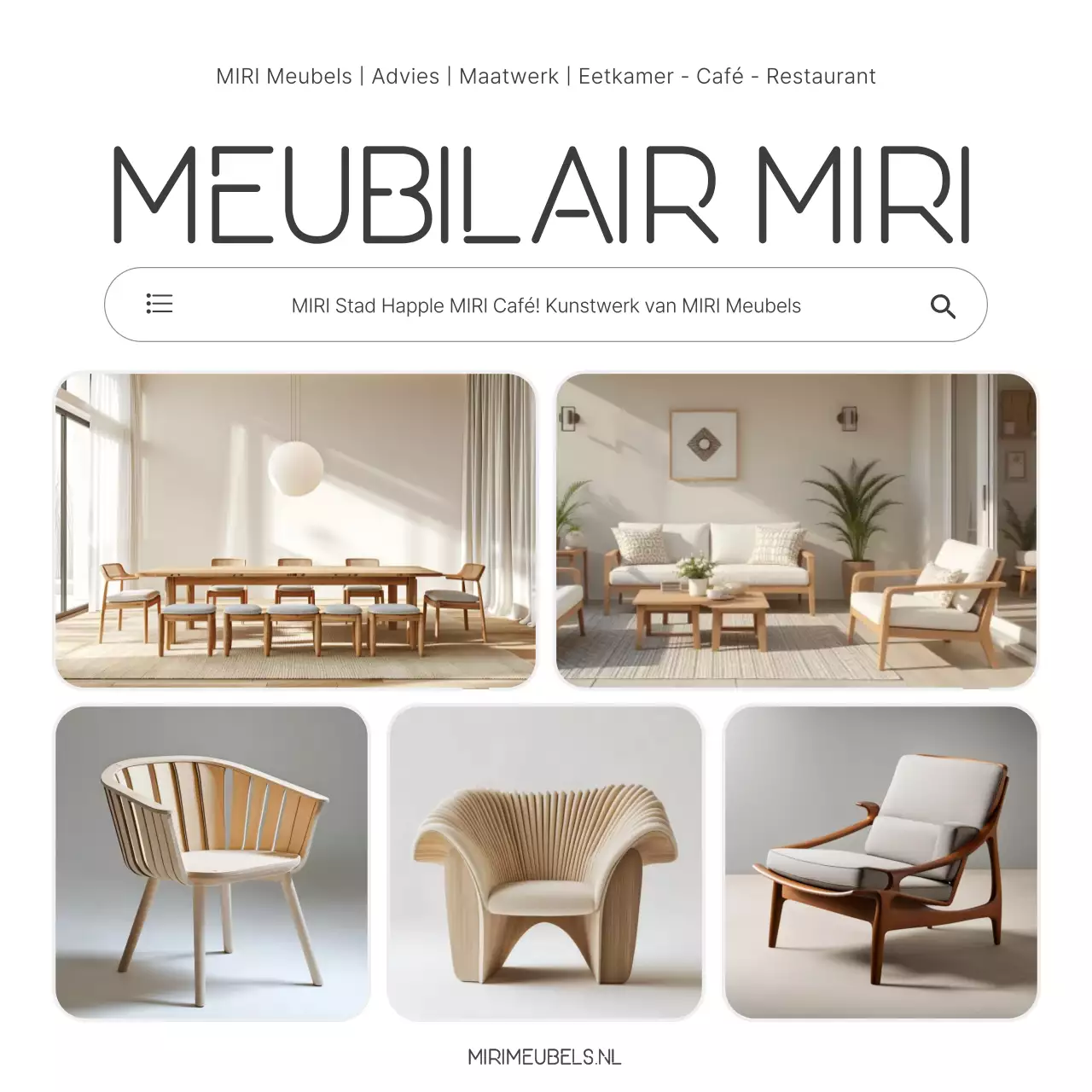 Beige minimalistische meubeladvertentie