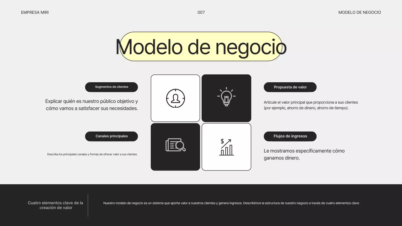 Plan de negocios gris simple