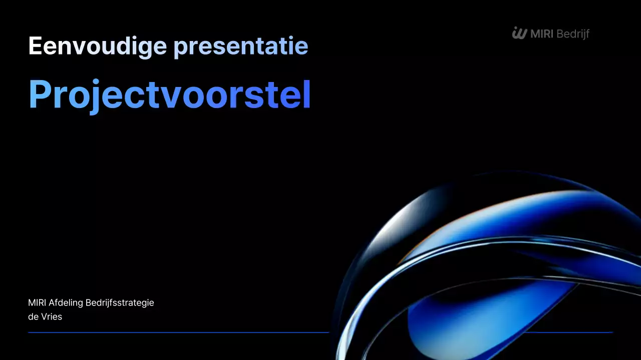 Voorstel voor een zwarte moderne zakelijke presentatie