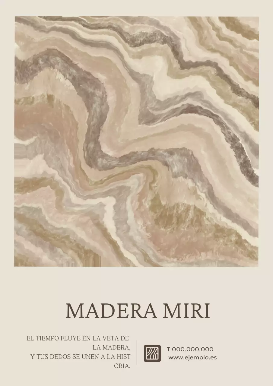 Anuncio de artesanía en madera natural beige