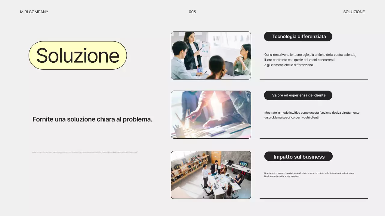 Piano aziendale semplice e grigio