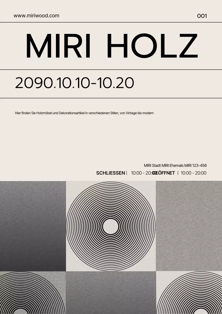 Werbung für schlichte Holzprodukte in Beige