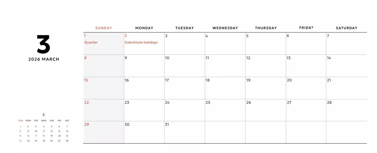 Yellow Simple Calendar Promotion