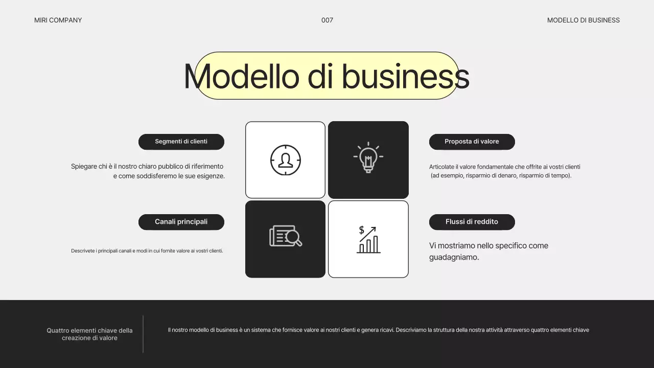 Piano aziendale semplice e grigio