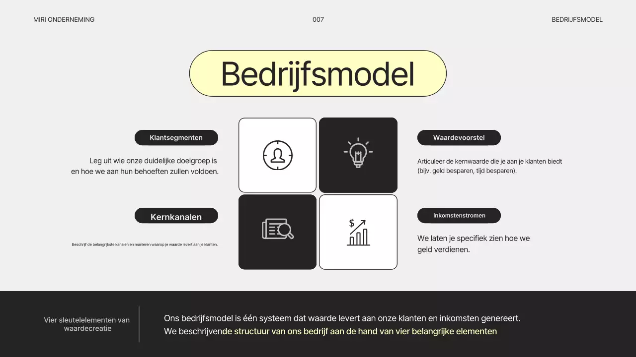 Eenvoudig grijs bedrijfsplan
