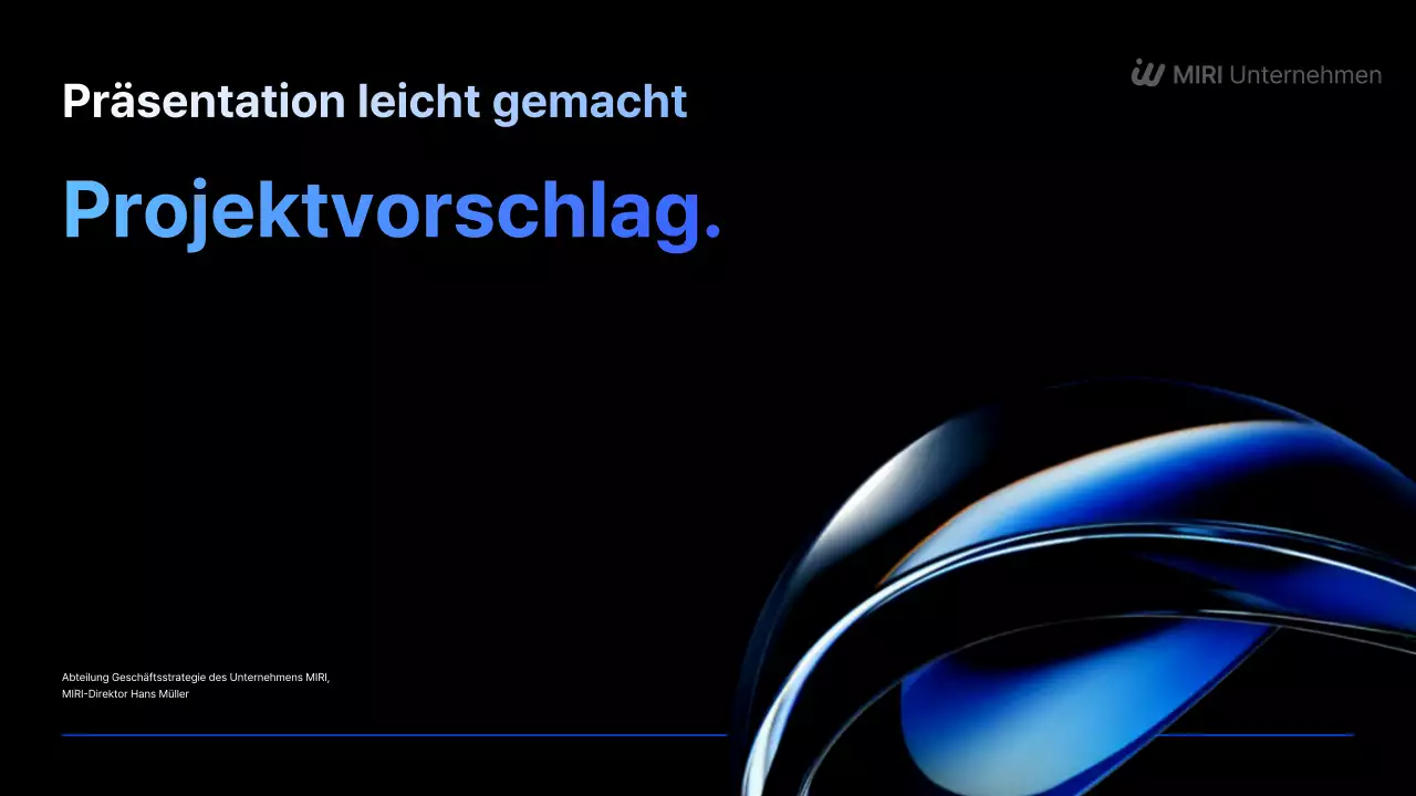 Schwarzer moderner Geschäftspräsentationsvorschlag