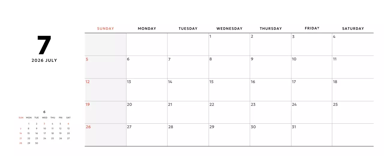 Yellow Simple Calendar Promotion