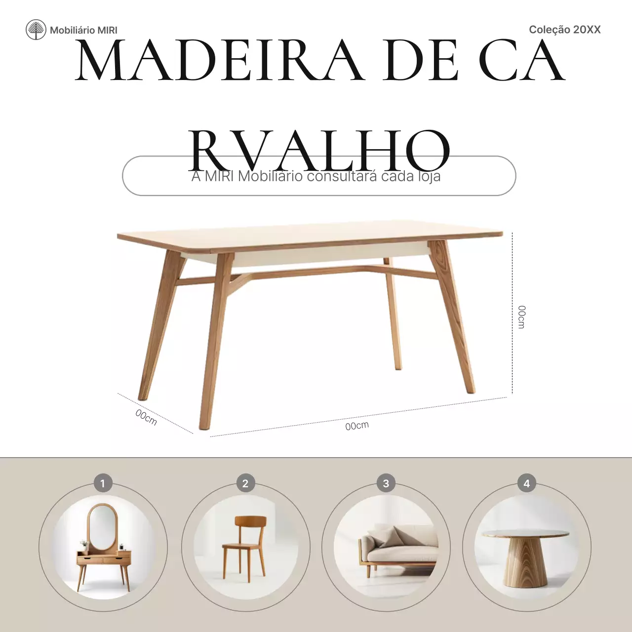 Anúncio de móveis modernos bege