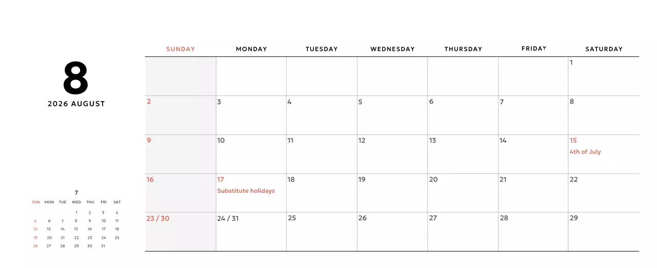 Yellow Simple Calendar Promotion