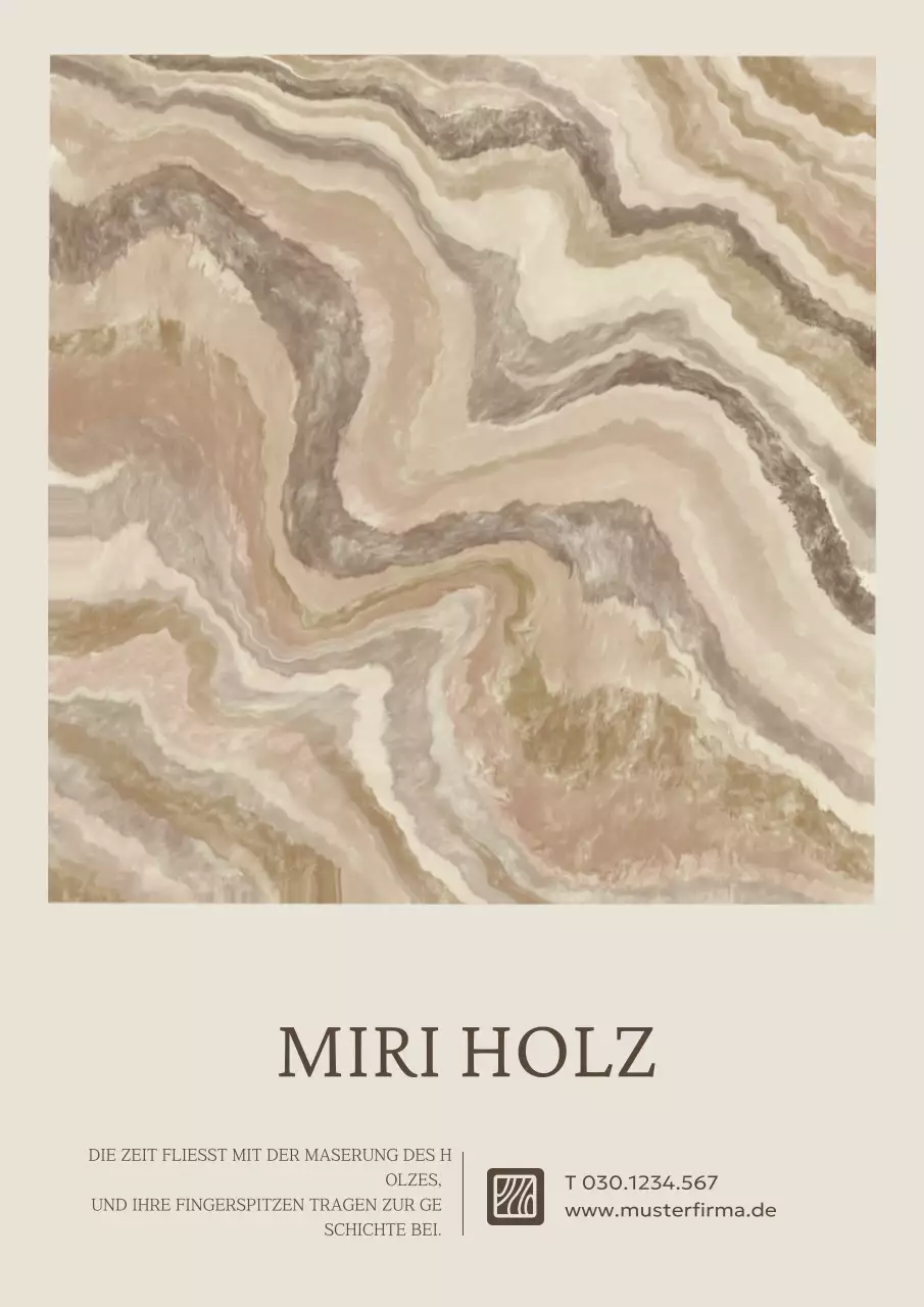 Beige Naturholz-Werbung