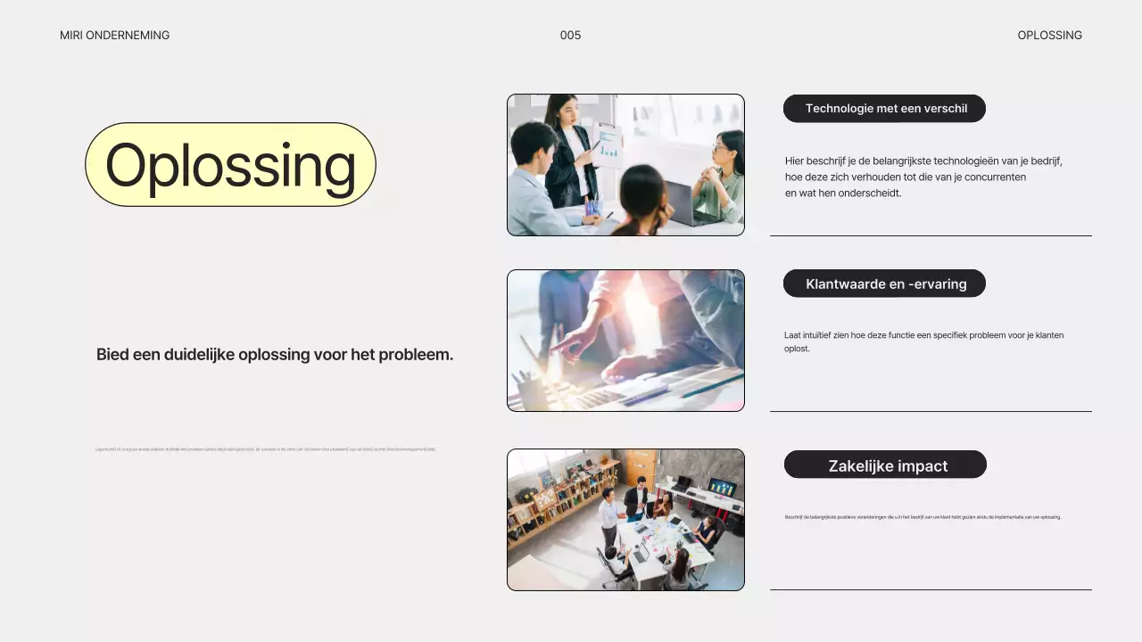 Eenvoudig grijs bedrijfsplan