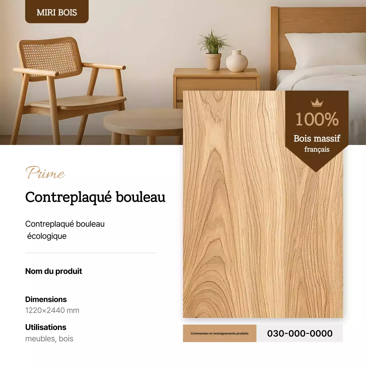 Publicité pour la fabrication de meubles modernes beiges