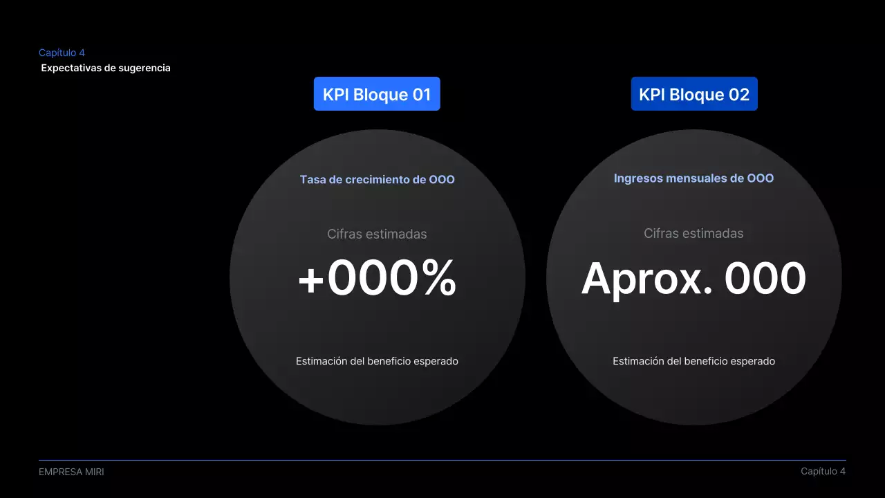 Propuesta de presentación empresarial moderna en negro