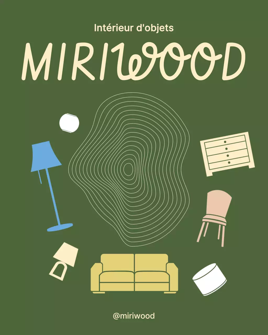 Publicité d'intérieur minimaliste kaki