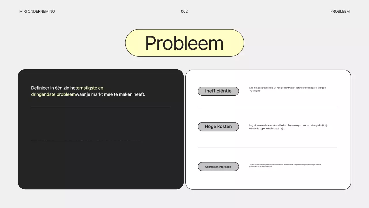 Eenvoudig grijs bedrijfsplan