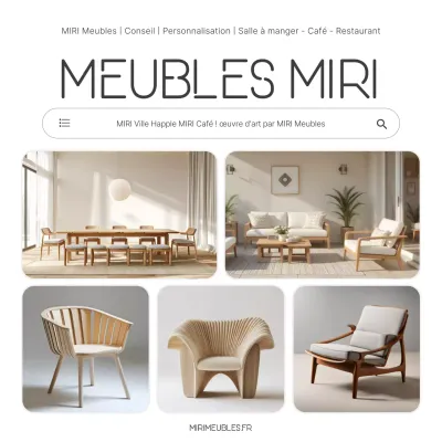 Publicité pour des meubles minimalistes beiges