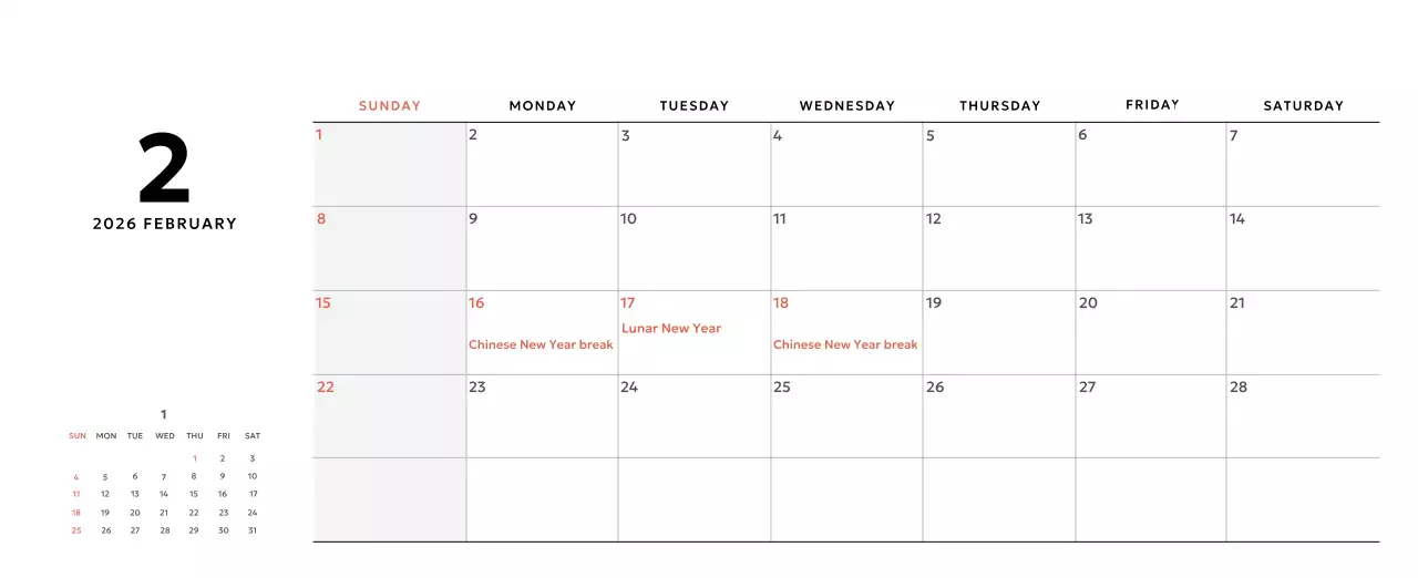 Yellow Simple Calendar Promotion