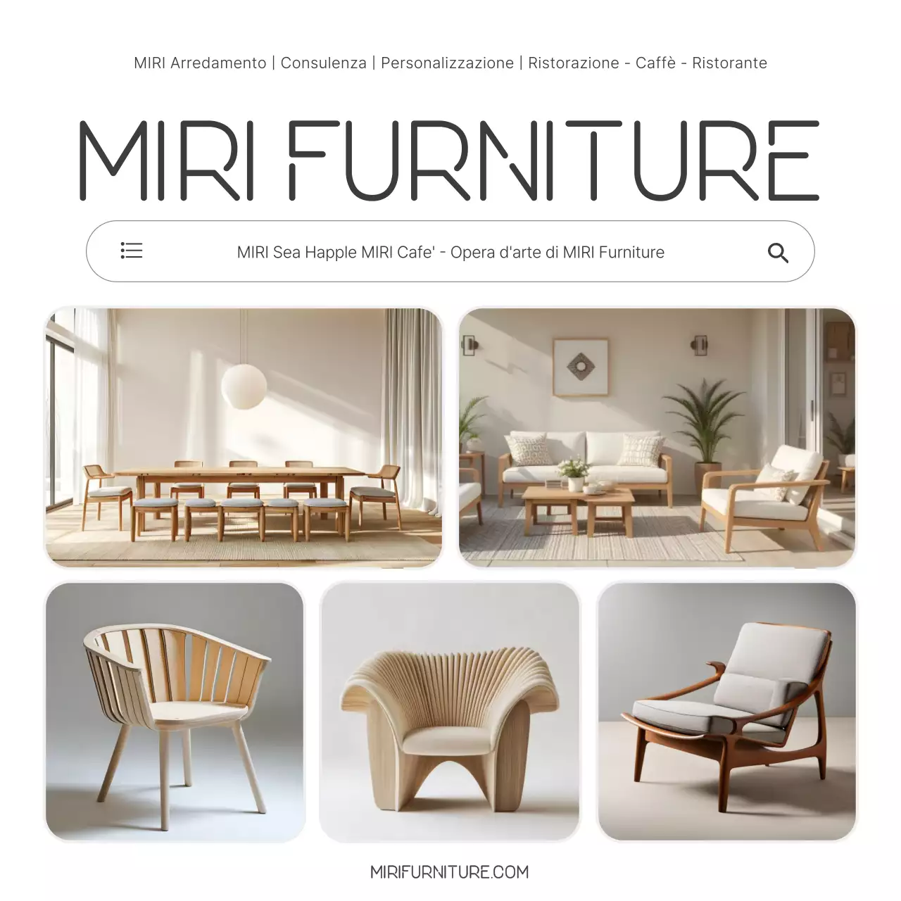 Pubblicità di mobili minimali beige