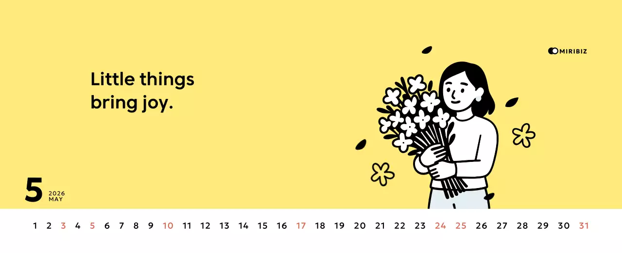 Yellow Simple Calendar Promotion