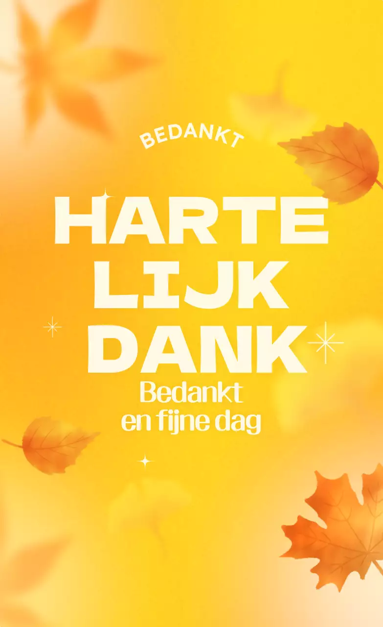 Oranje eenvoudige bedankgroet